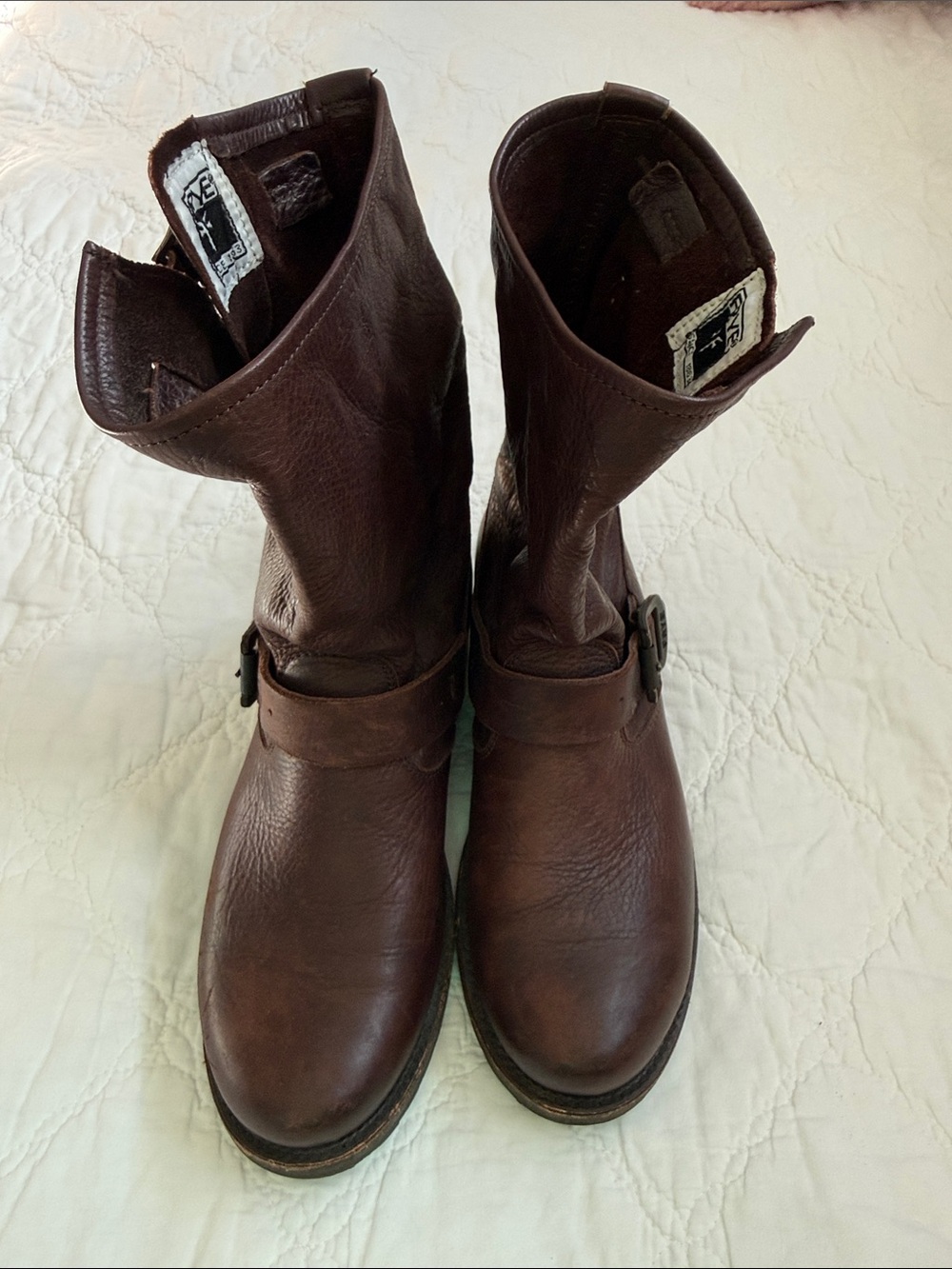 Frye Dark Brown Leather Ladies Pull-On Boots